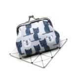 Porte-monnaie clic-clac félin - Écrin de pièces en tissu imprimé chat, fermoir Charlotte - Bicolore
