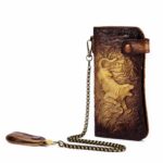 Portefeuille dragon-tigre en cuir véritable - L'écrin sculptural pour 14 cartes - Tigre or