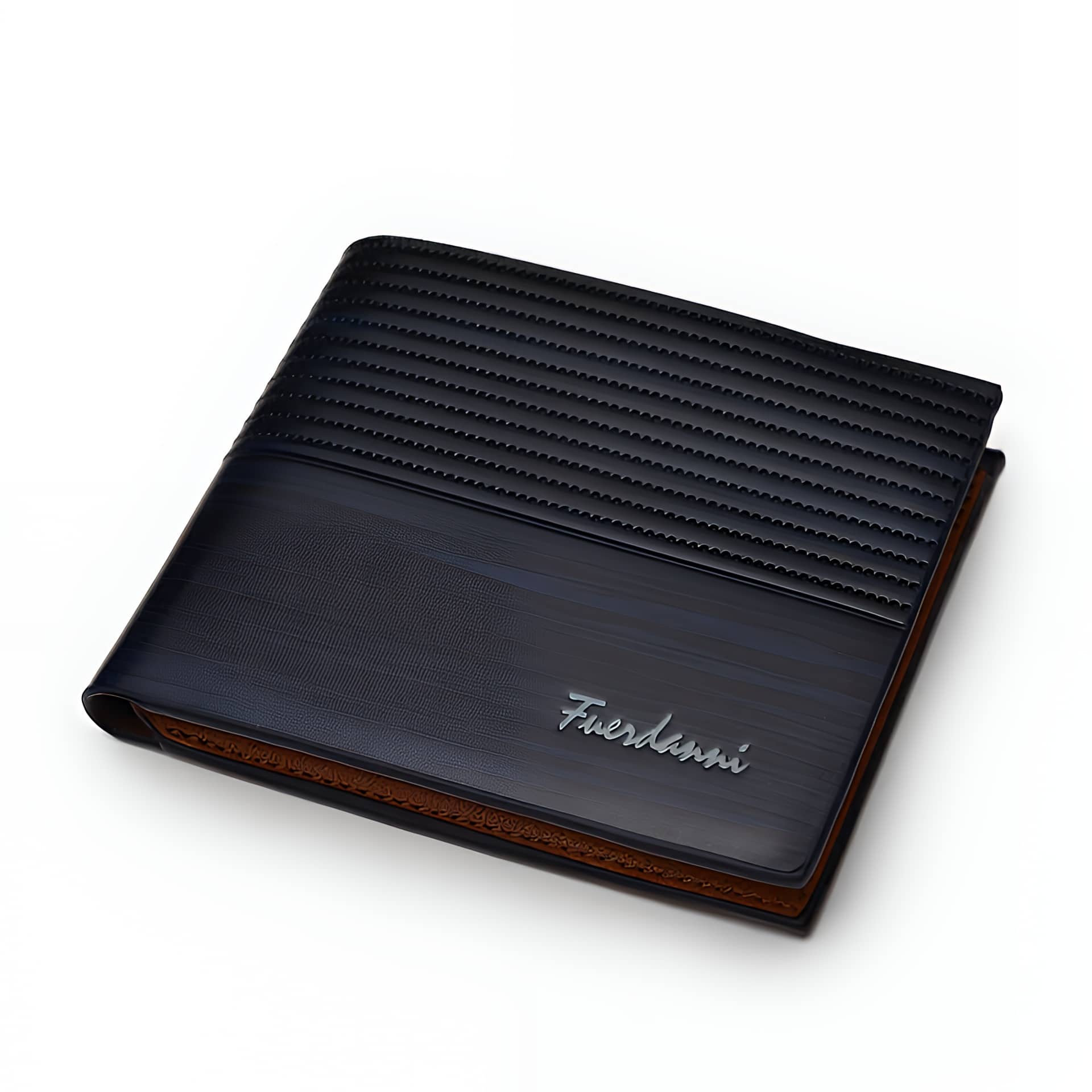 Portefeuille homme en simili cuir - Élégance sobre et fonctionnelle pour cartes et billets - Bleu