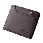 Portefeuille vintage compact en simili cuir - 10 emplacements cartes et poche zippée - café
