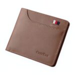 Portefeuille vintage compact en simili cuir - 10 emplacements cartes et poche zippée
