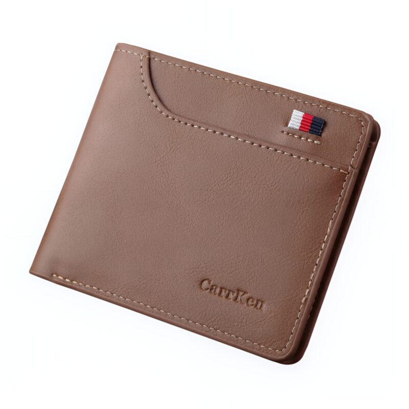 Portefeuille vintage compact en simili cuir - 10 emplacements cartes et poche zippée