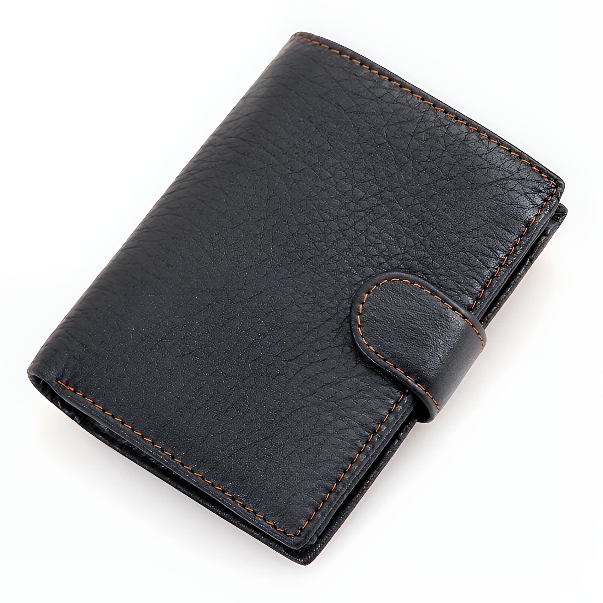 Portefeuille bifold en cuir véritable - Protection RFID et 12 emplacements cartes - Noir