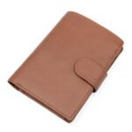 Portefeuille bifold en cuir véritable - Protection RFID et 12 emplacements cartes - Marron