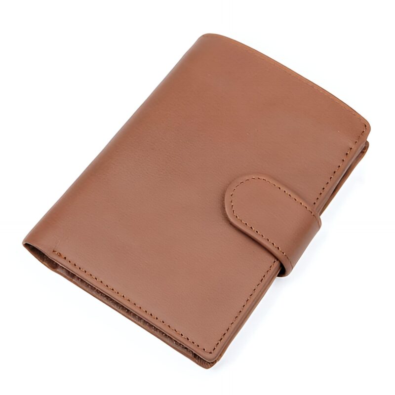 Portefeuille bifold en cuir véritable - Protection RFID et 12 emplacements cartes - Marron