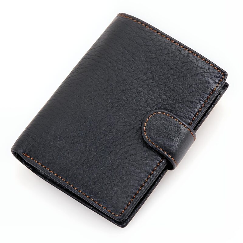 Portefeuille bifold en cuir véritable - Protection RFID et 12 emplacements cartes