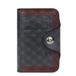 Portefeuille vintage en simili cuir - Élégance rétro avec 11 emplacements cartes et poche zippée - Noir