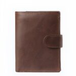 Portefeuille vintage en cuir véritable - Élégance masculine aux multiples rangements - Marron foncé