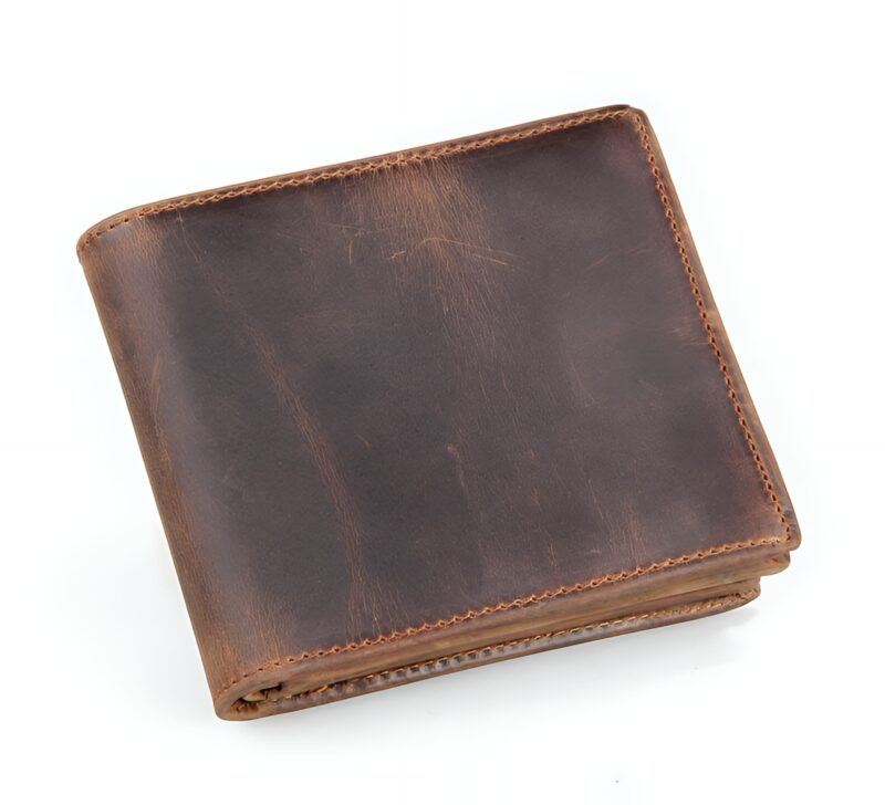 Portefeuille vintage en cuir de cheval - Élégance minimaliste aux multiples rangements