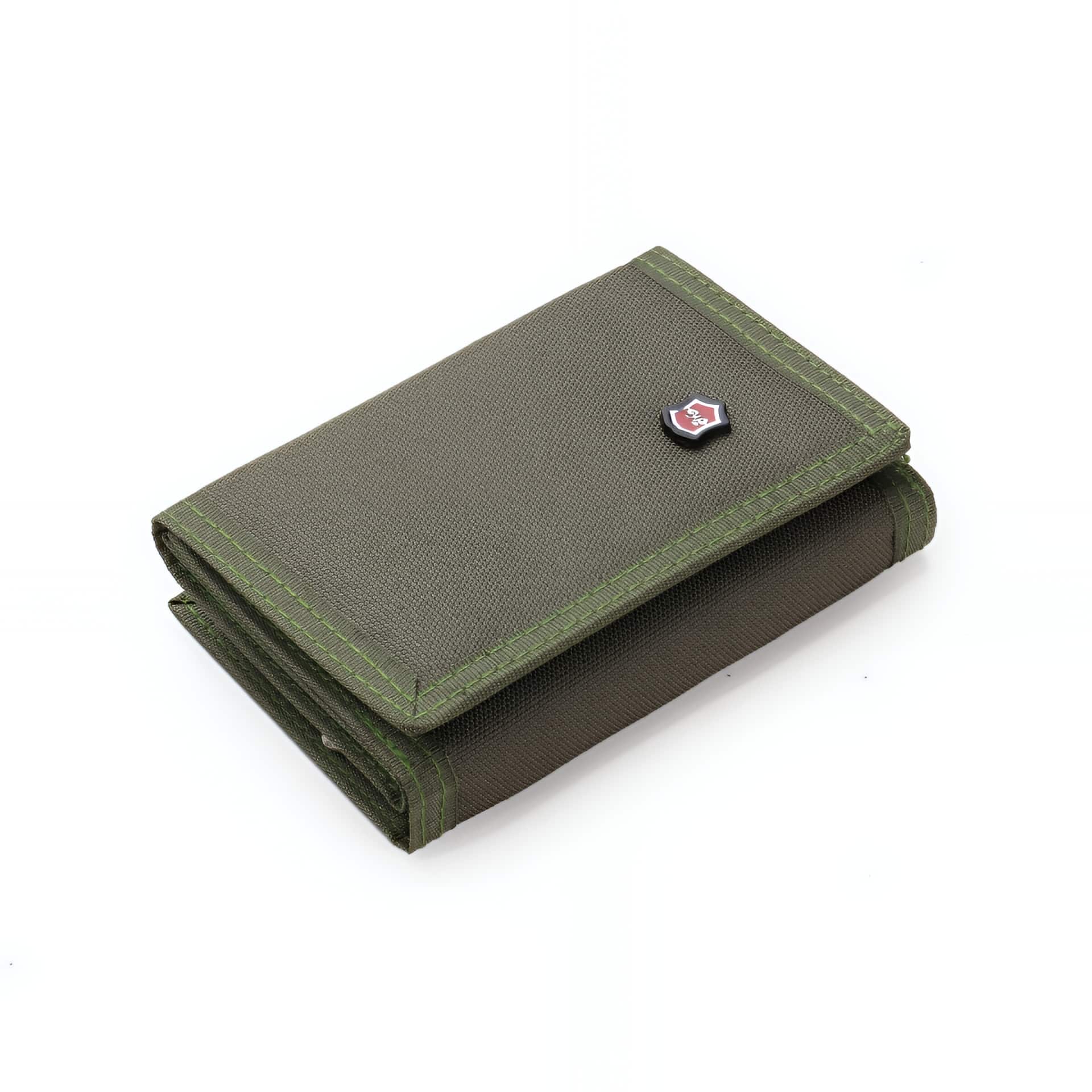 Portefeuille en toile épurée - L'élégance discrète pour homme en format compact - Kaki