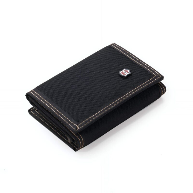 Portefeuille en toile épurée - L'élégance discrète pour homme en format compact - Noir