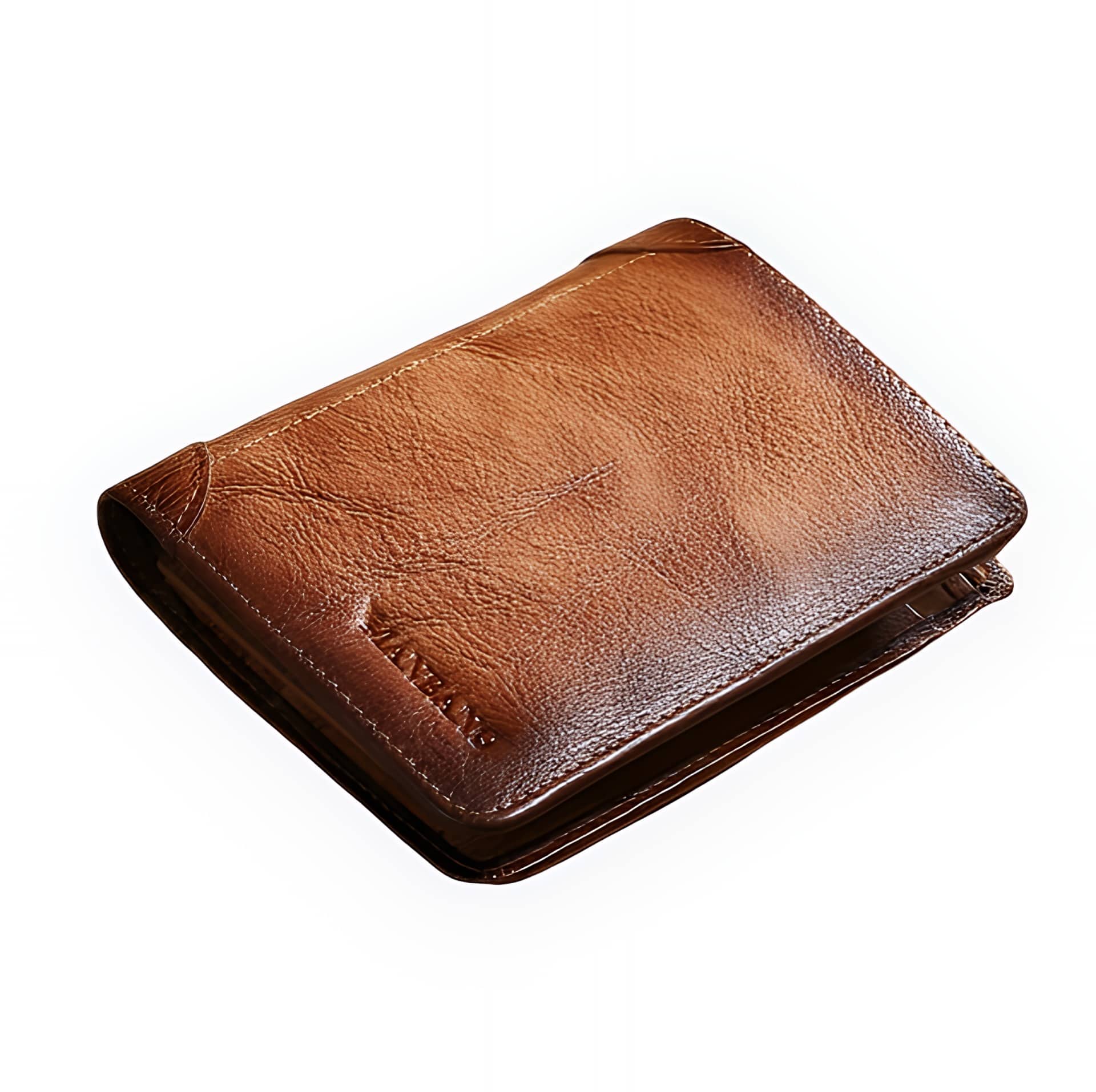 Portefeuille homme cuir vintage à trois volets - Élégance patinée pour l'essentiel - Marron