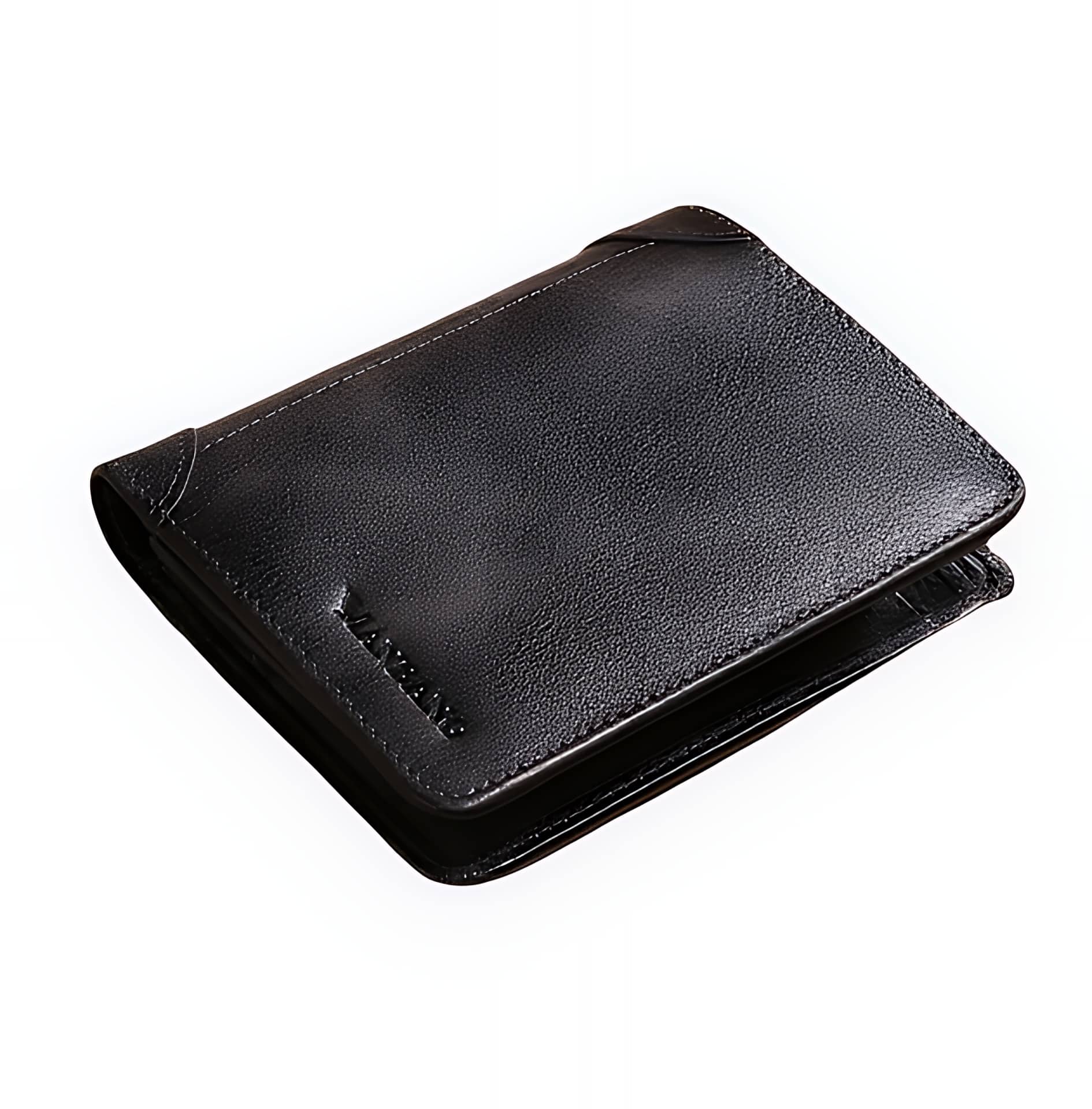 Portefeuille homme cuir vintage à trois volets - Élégance patinée pour l'essentiel - Noir