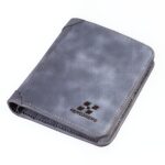 Portefeuille homme trivolets en simili cuir - Élégance vintage et rangements multiples - Bleu