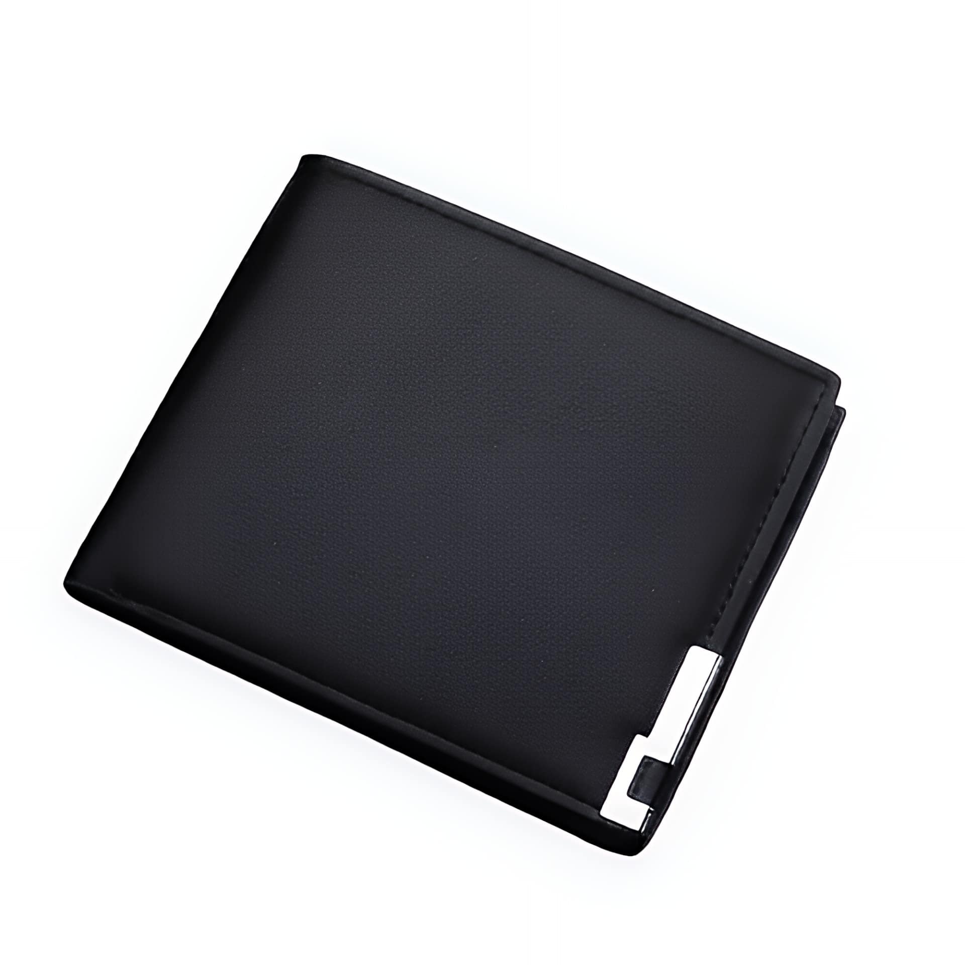 Portefeuille personnalisable - Portefeuille homme en simili cuir avec bordure métallique - Noir