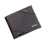 Portefeuille homme raffiné en cuir PU - Élégance discrète et rangements multiples 12x10cm - café