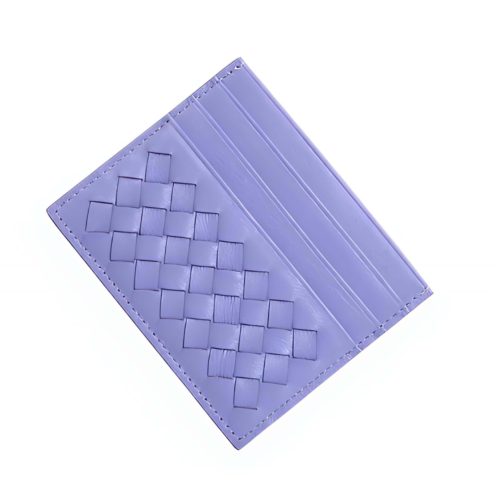 Porte-cartes tressé en similicuir - Violet