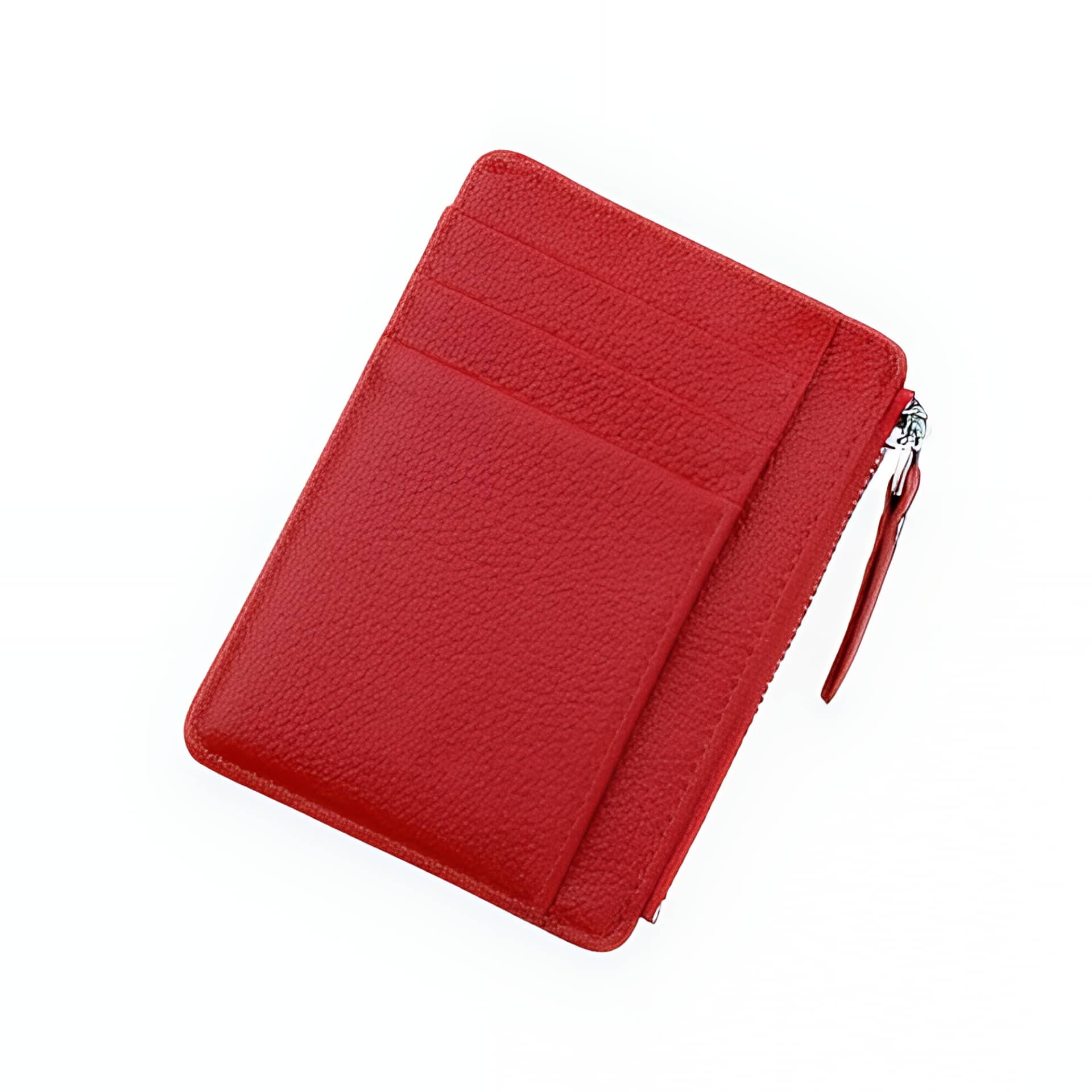 Porte-cartes femme en simili cuir - Élégance compacte à fermoir sécurisé - Rouge