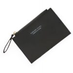 Portefeuille femme en simili cuir - Élégance compacte pour cartes et billets - Noir