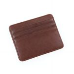 Porte-cartes élancé en simili cuir lisse ultra fin  pour billets et cartes