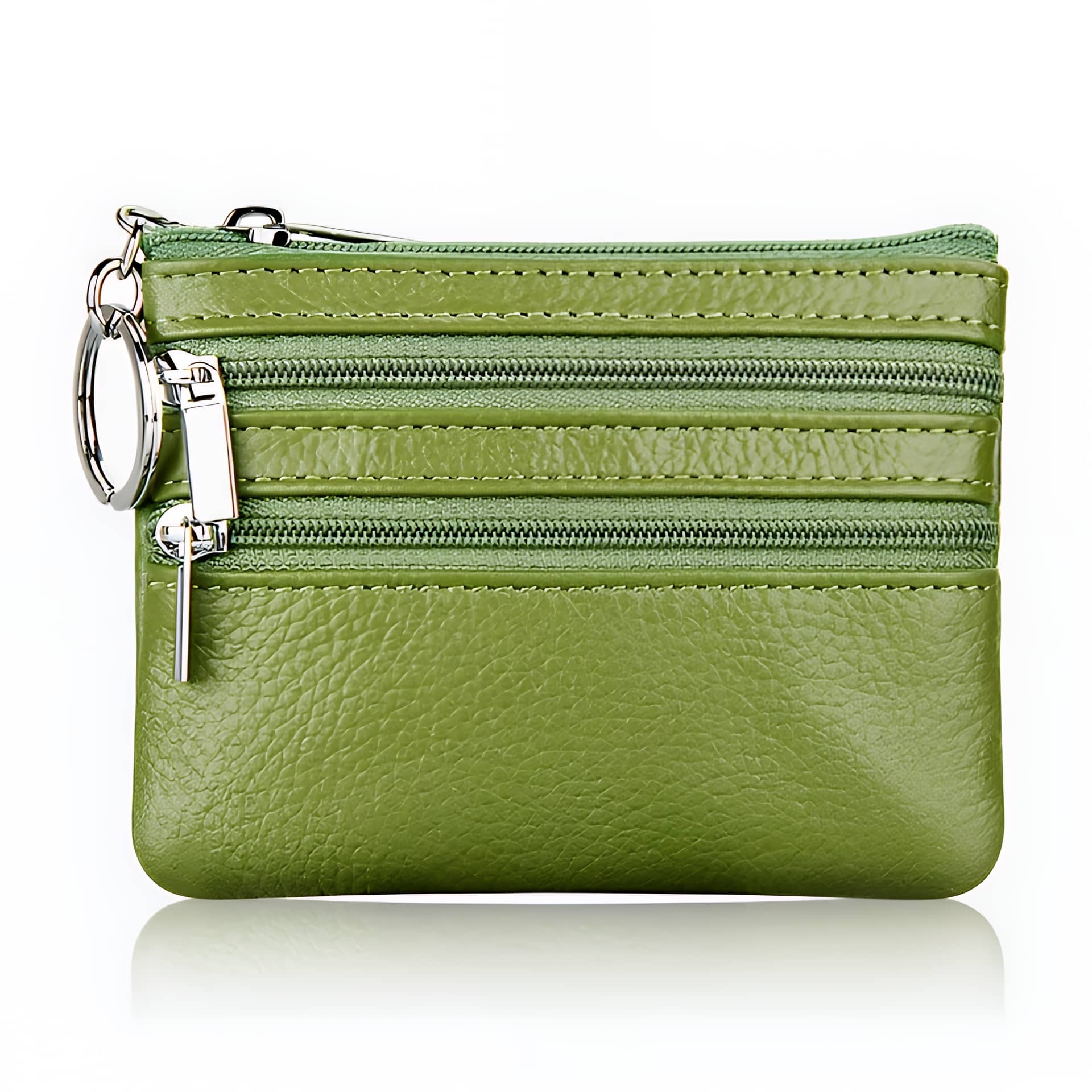 Porte-monnaie compact avec porte-clés intégré - Vert