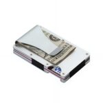 Porte-cartes élégance aluminium - Pince à billets et rangement 12 cartes - Argenté