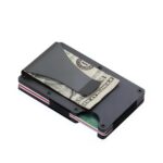 Porte-cartes élégance aluminium - Pince à billets et rangement 12 cartes - Noir