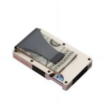 Porte-cartes élégance aluminium - Pince à billets et rangement 12 cartes - Doré