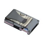 Porte-cartes élégance aluminium - Pince à billets et rangement 12 cartes - Gris