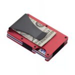 Porte-cartes élégance aluminium - Pince à billets et rangement 12 cartes - Rouge