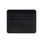 Porte-cartes élancé en simili cuir lisse ultra fin  pour billets et cartes - Noir
