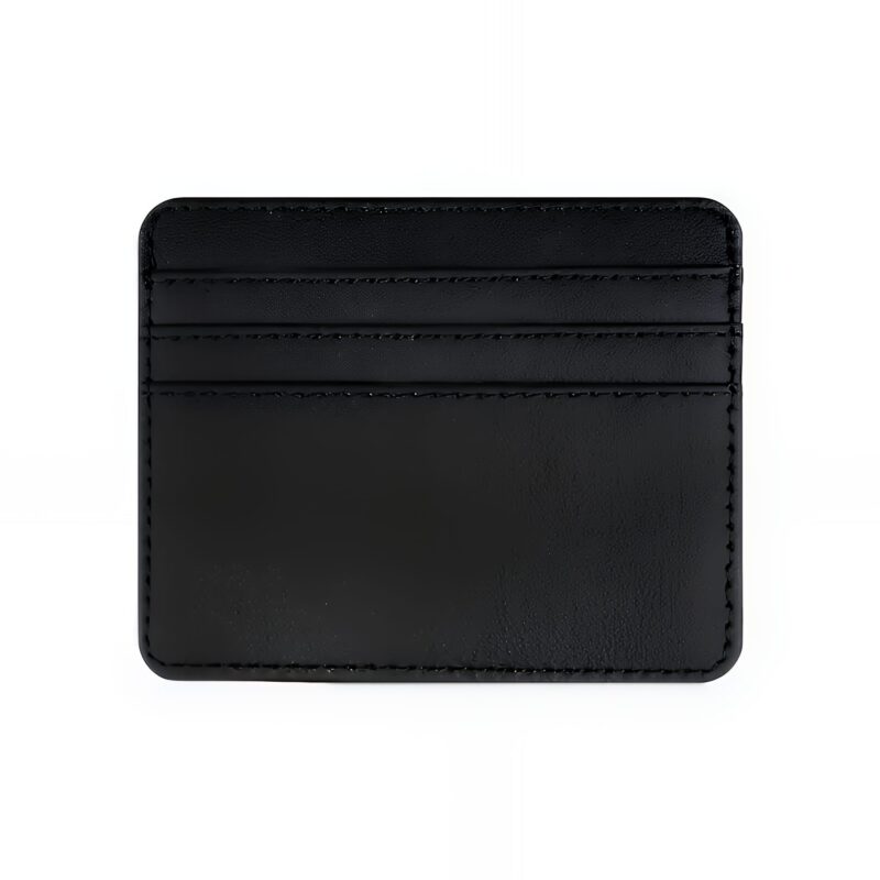 Porte-cartes élancé en simili cuir lisse ultra fin  pour billets et cartes - Noir