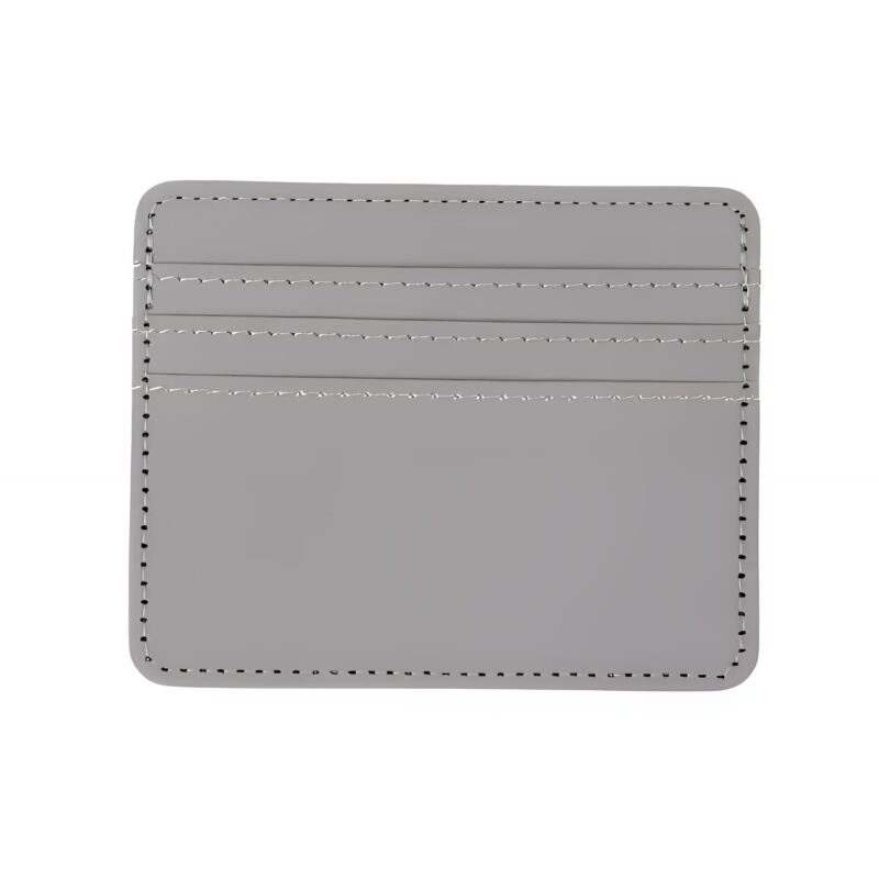 Porte-cartes élancé en simili cuir lisse ultra fin  pour billets et cartes - Gris