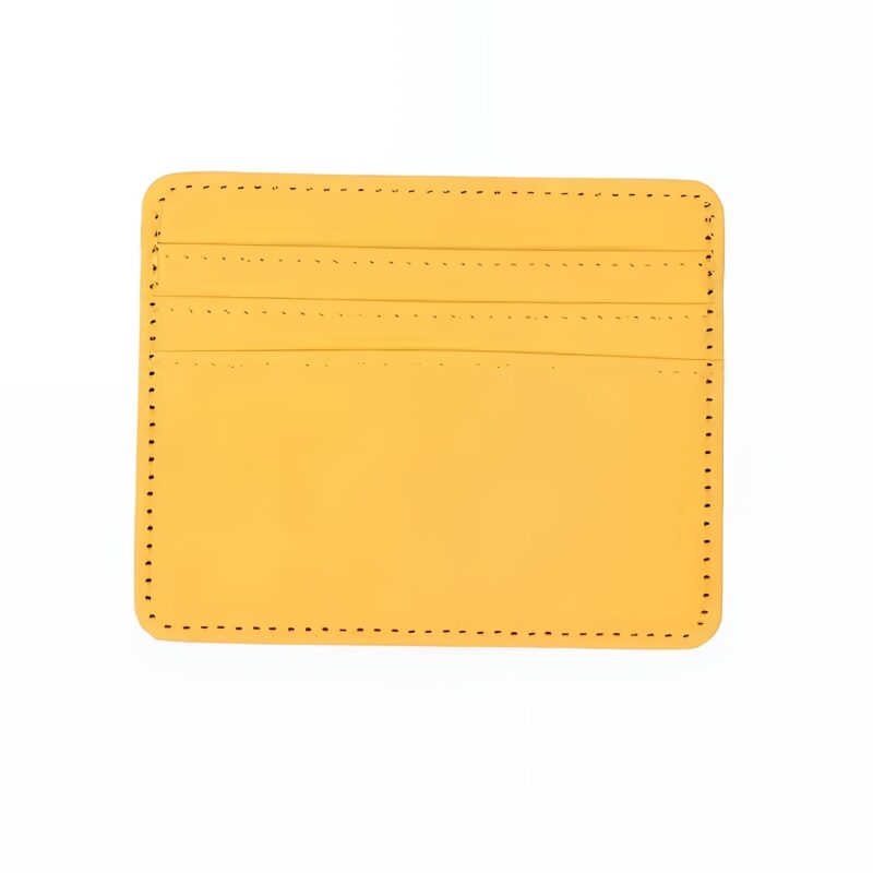 Porte-cartes élancé en simili cuir lisse ultra fin  pour billets et cartes - Jaune