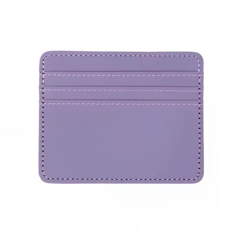 Porte-cartes élancé en simili cuir lisse ultra fin  pour billets et cartes - Violet
