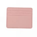 Porte-cartes élancé en simili cuir lisse ultra fin  pour billets et cartes - Rose