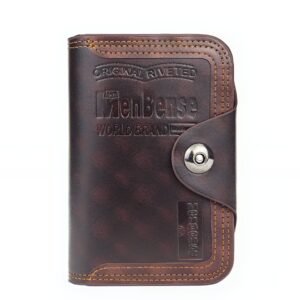 Portefeuille vintage en simili cuir - Élégance rétro avec 11 emplacements cartes et poche zippée