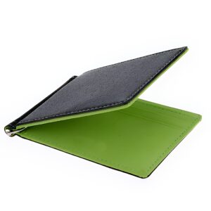 Porte-cartes slim bicolore avec pince à billets - Élégance minimaliste en simili cuir