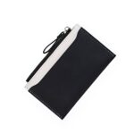 Porte-cartes zip ultra-fin bicolore - Écrin élégant pour cartes et souvenirs - Noir
